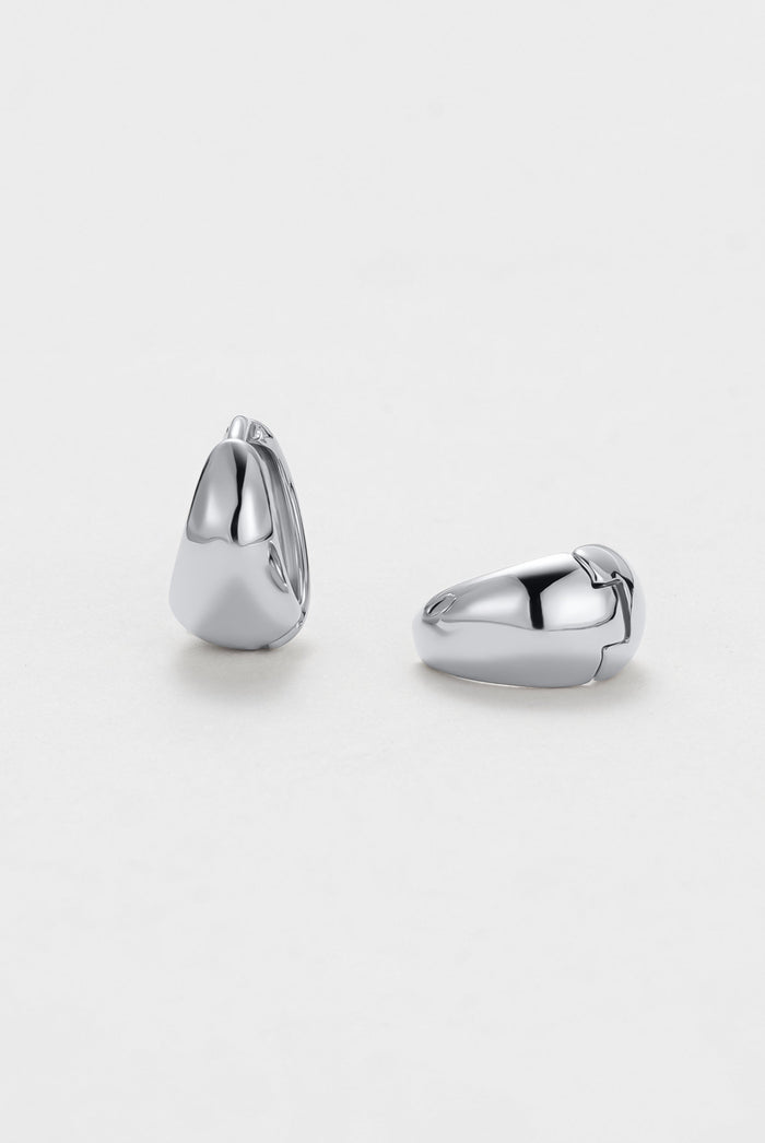 Steph Hoop Earrings Small - Silver