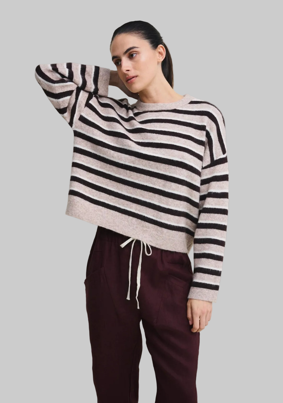 A super soft striped knit jumper by little lies 