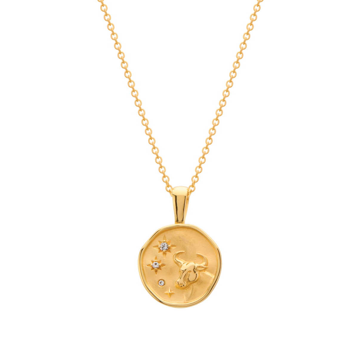 Murkani Taurus Necklace - Zodiac series - Gold front view