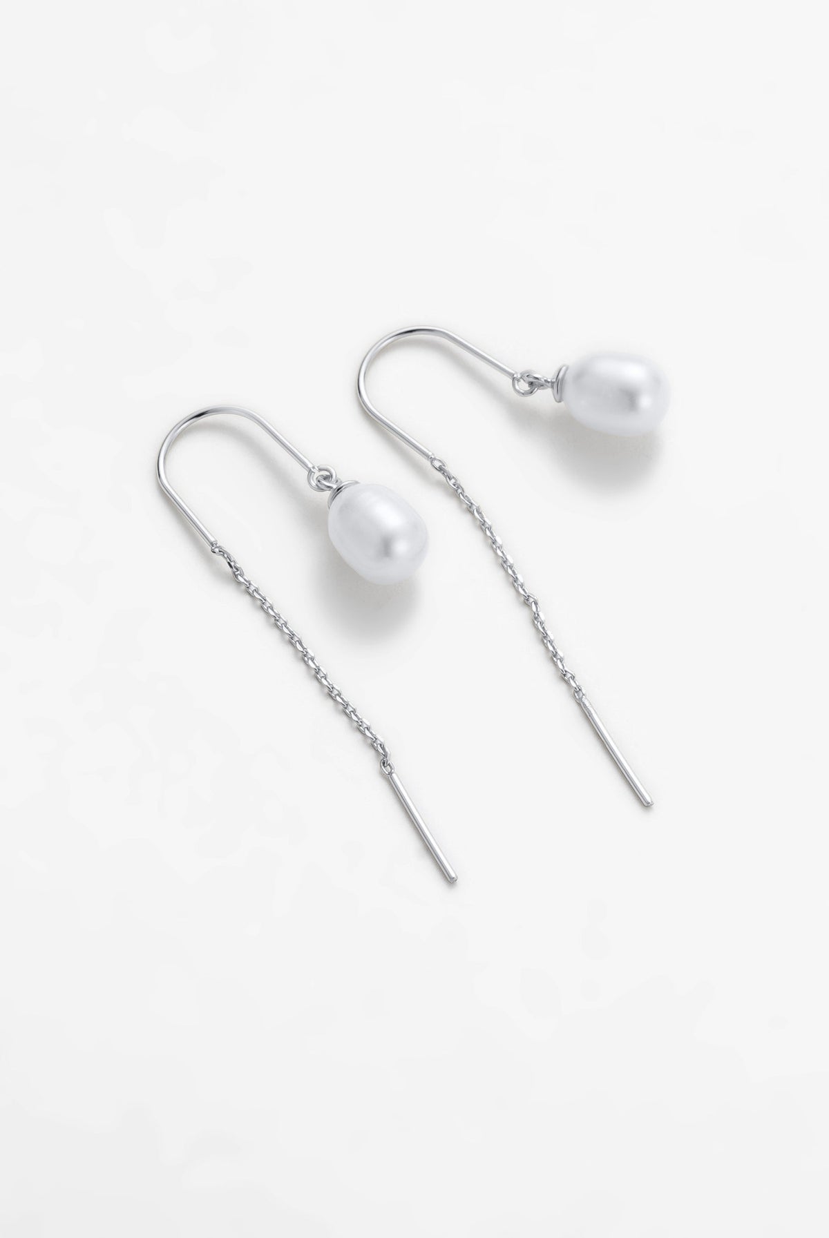 Talia Thread Earrings - Silver