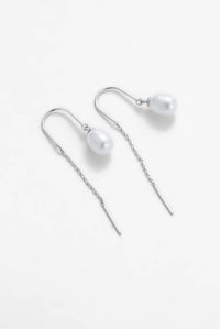 Talia Thread Earrings - Silver