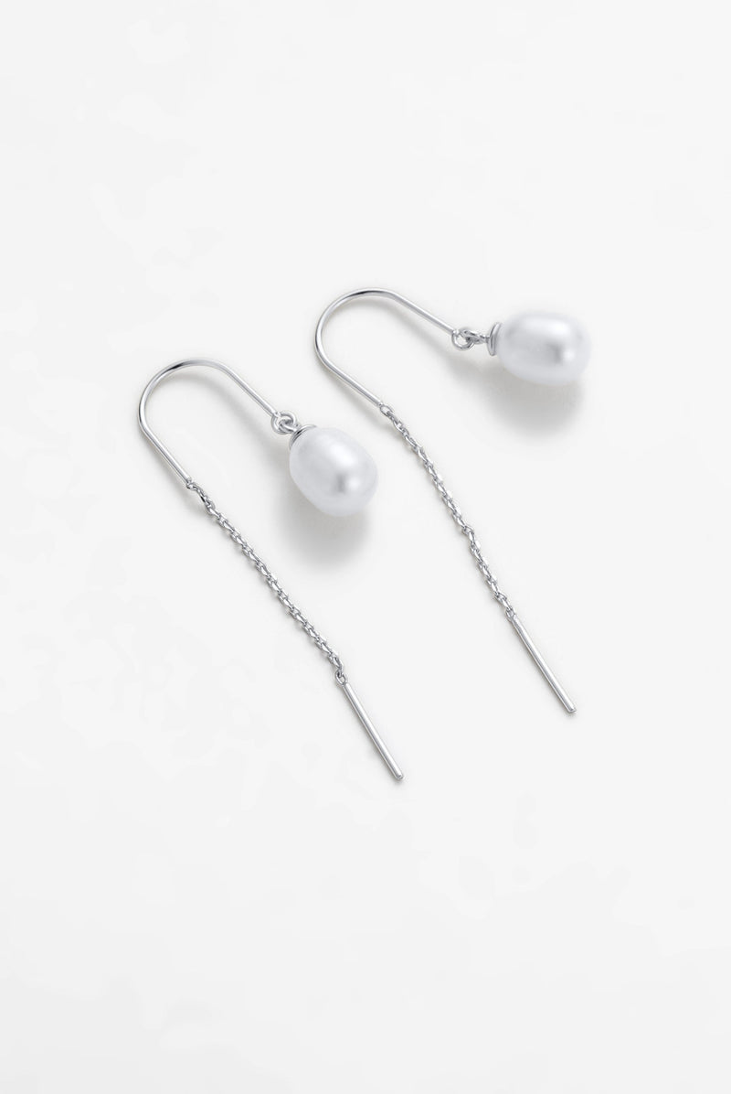 Talia Thread Earrings - Silver
