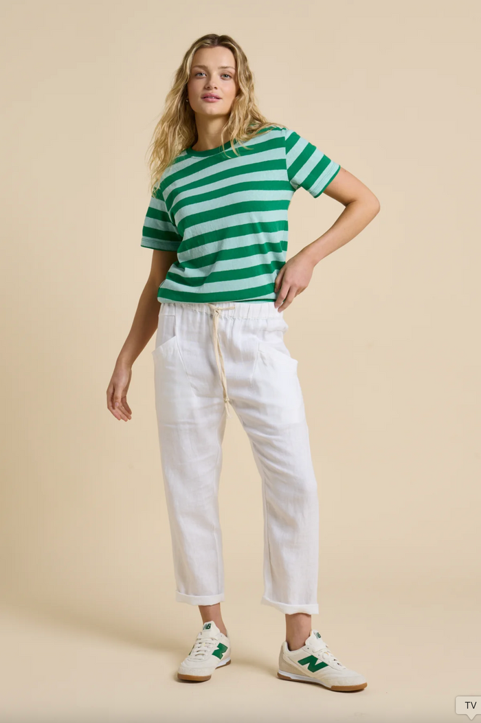 little lies linen luxe pants in white