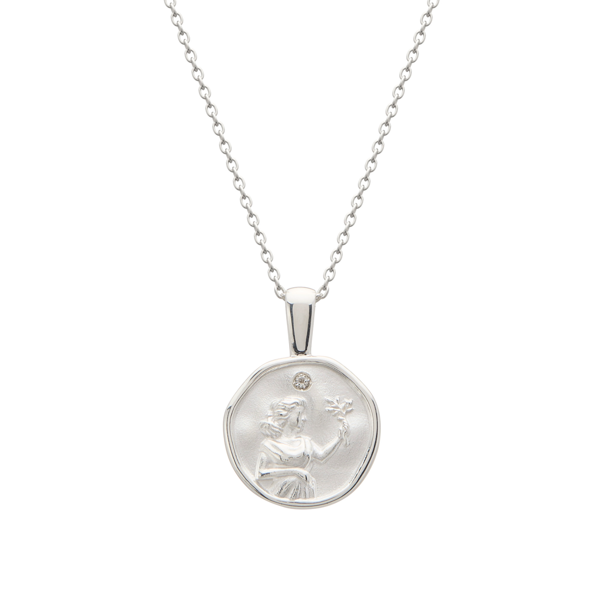 Murkani Virgo Necklace - Zodiac series - Silver front view
