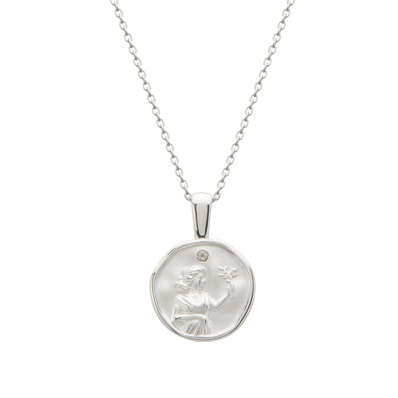 Murkani Virgo Necklace - Zodiac series - Silver front view