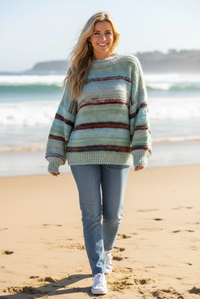 Willow Cosy Stripe Knit - Blue