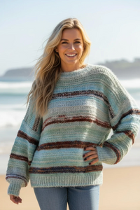 Willow Cosy Stripe Knit - Blue