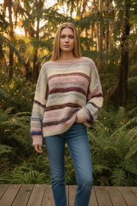 Willow Cosy Stripe Knit - Blush
