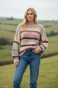 Willow Cosy Stripe Knit - Blush