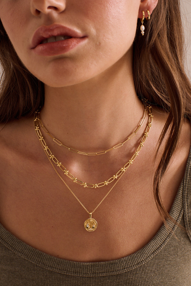 Murkani Libra Necklace - Zodiac series - Gold plated pendant necklace
