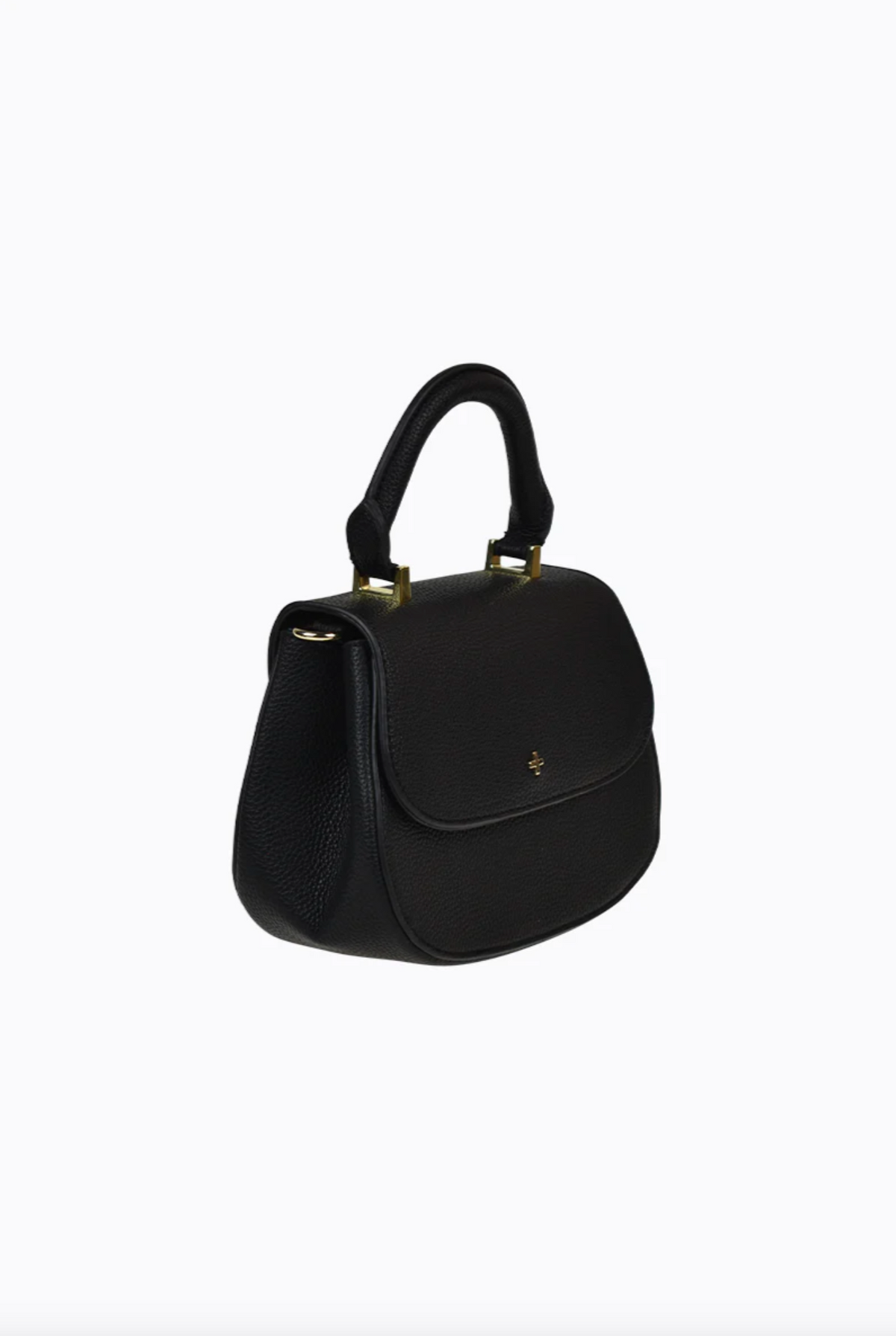 amalie crossbody bag by peta and jain is a vegan leather bag with a top handle in black