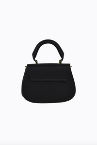 amalie crossbody bag by peta and jain is a vegan leather bag with a top handle in black