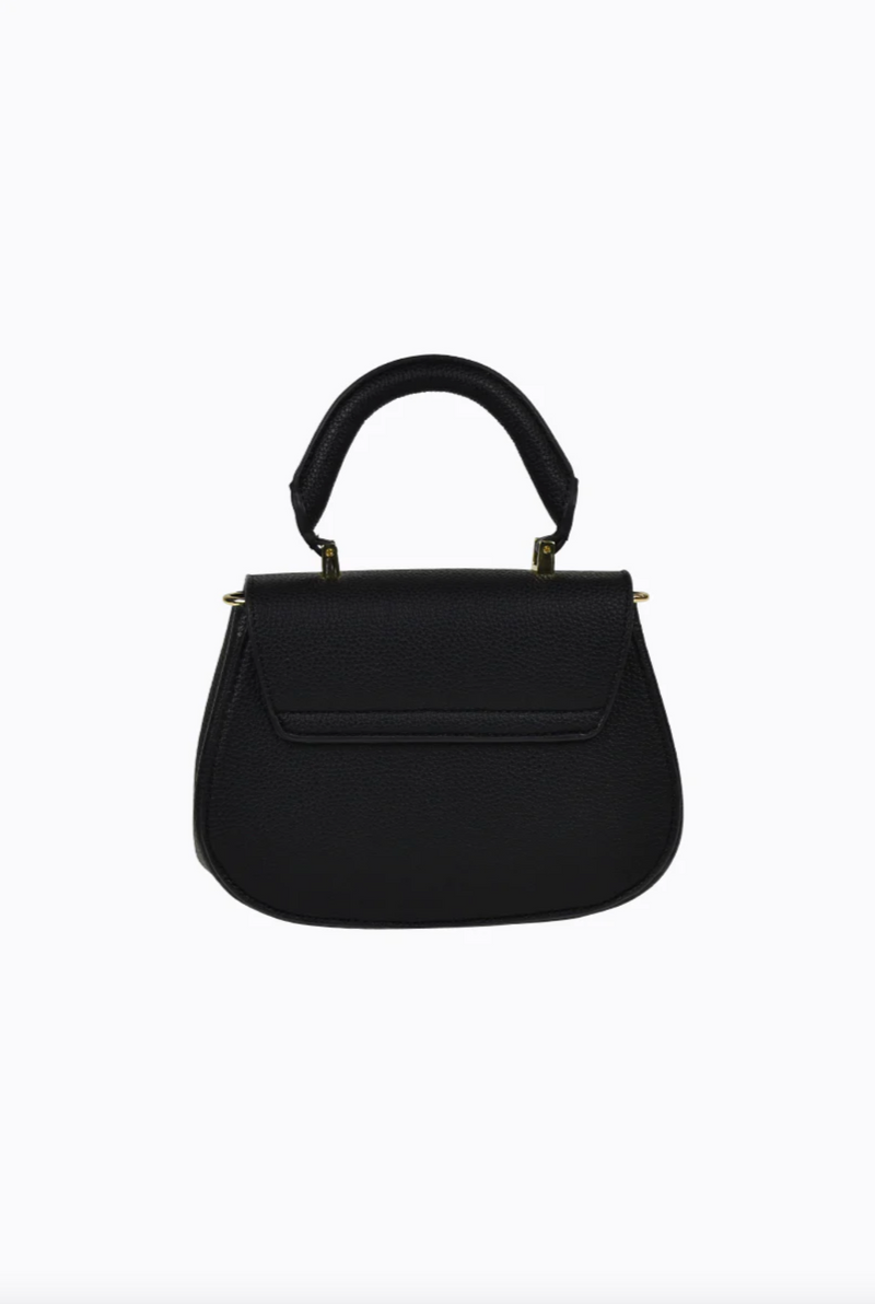 amalie crossbody bag by peta and jain is a vegan leather bag with a top handle in black
