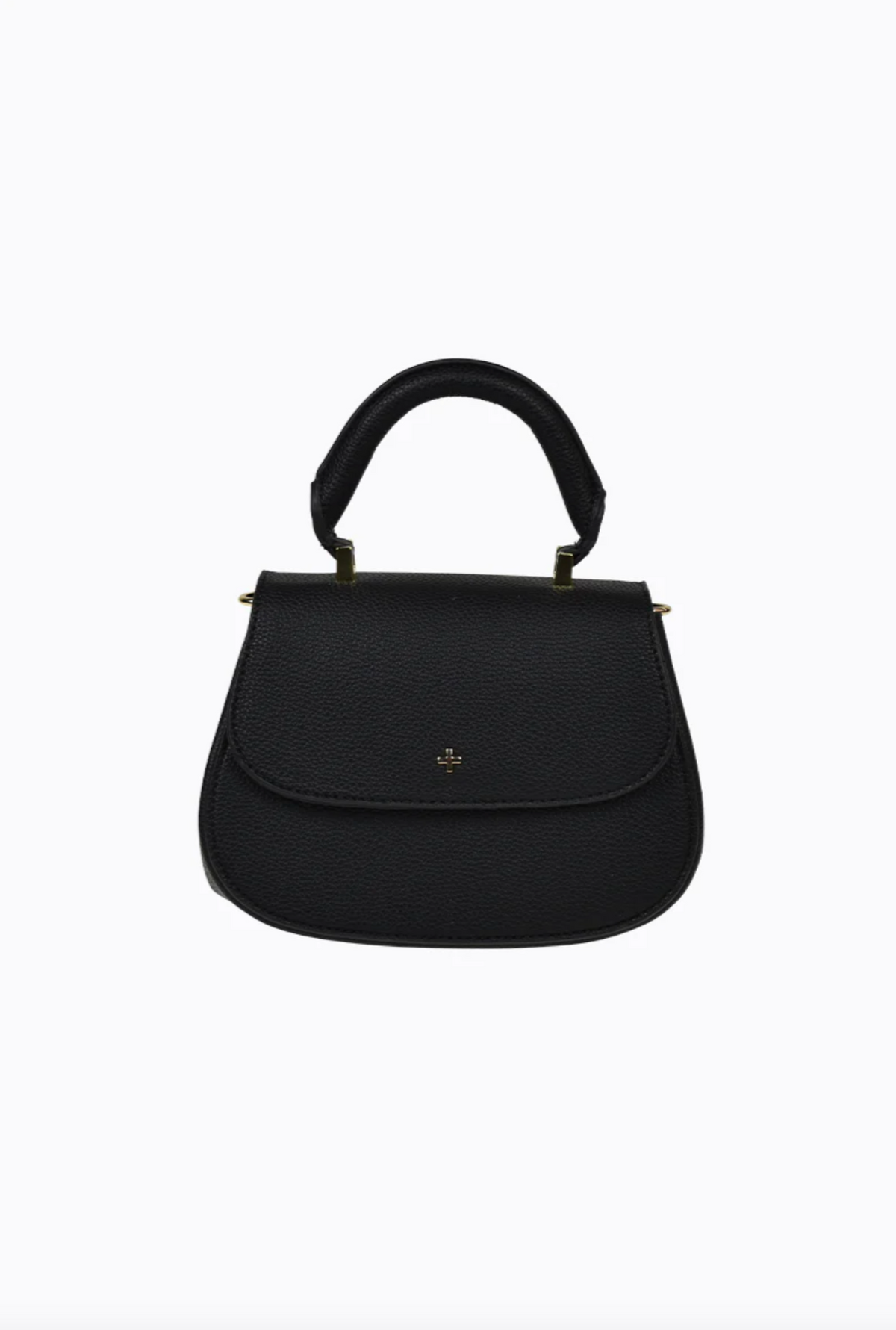 amalie crossbody bag by peta and jain is a vegan leather bag with a top handle in black
