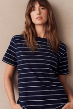 the athens tee by little lies is a stripe cotton short sleeve tshirt