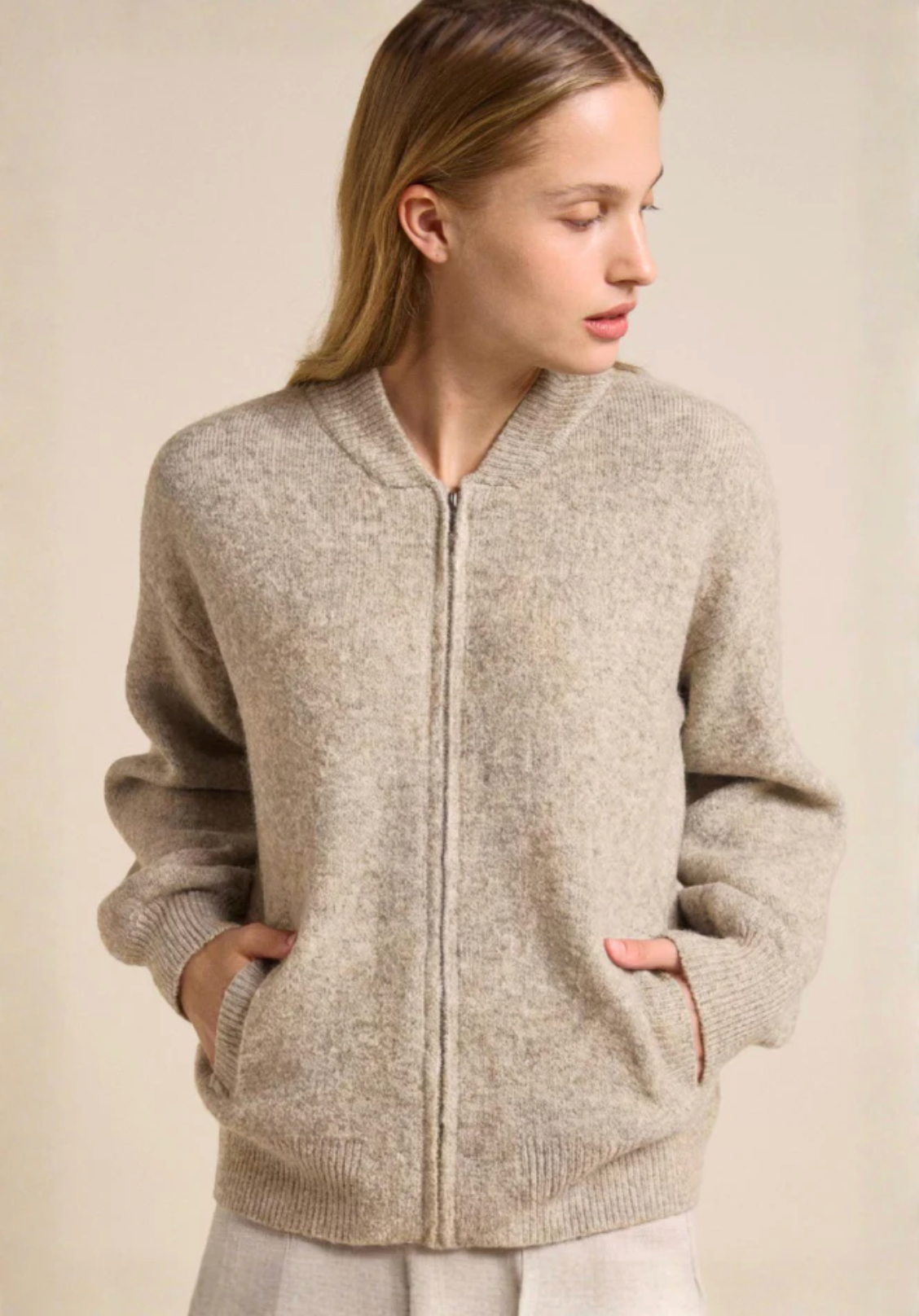 Knitted Bomber Jacket - Little Lies