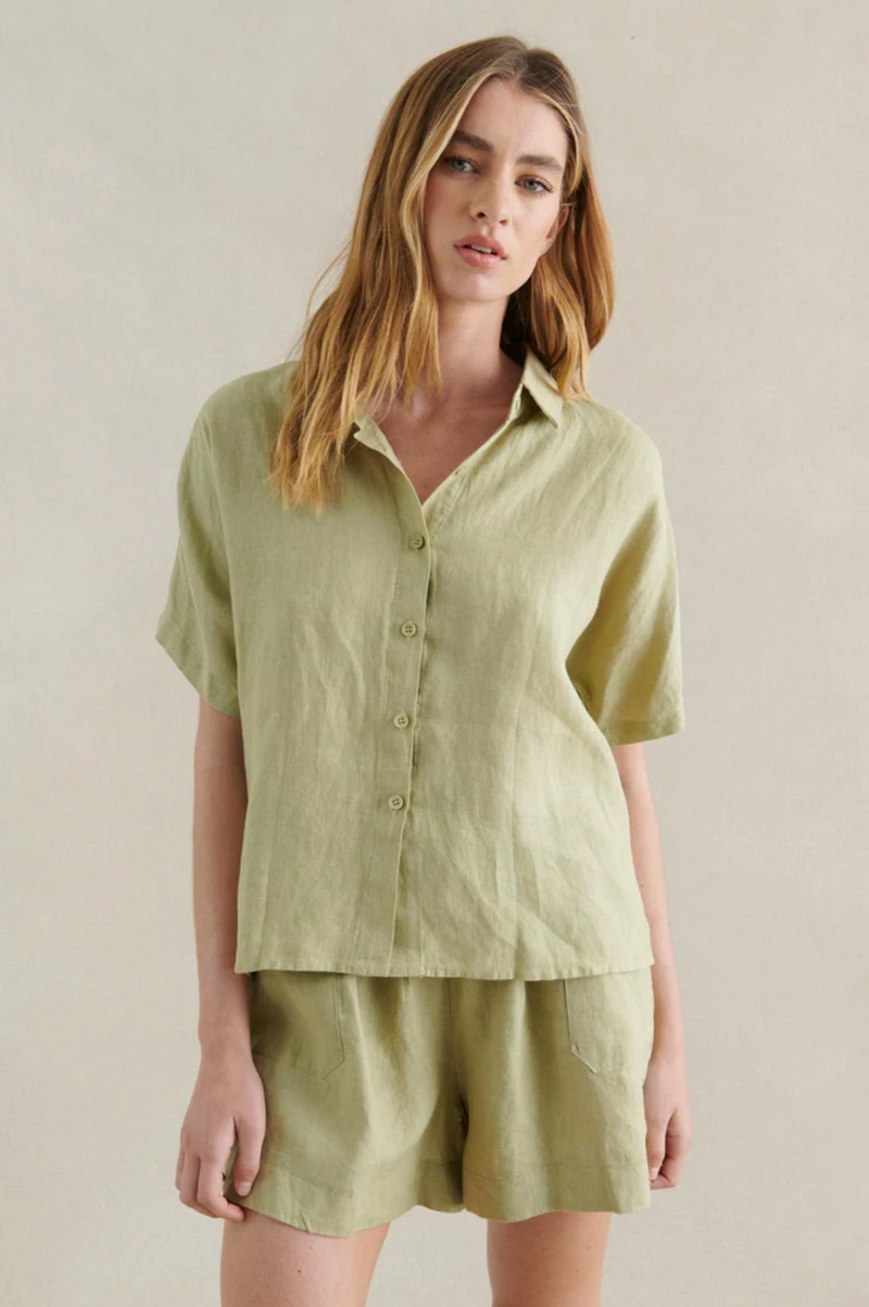 bronte linen shirt by little lies