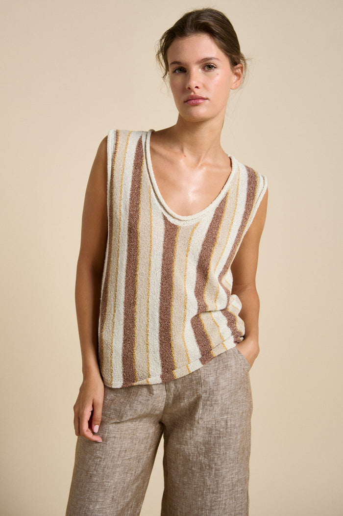 clovelly tank by little lies is a retro sleeveless stripe tank top