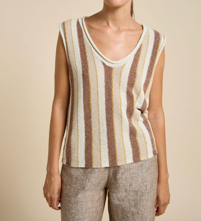 clovelly tank by little lies is a retro sleeveless stripe tank top