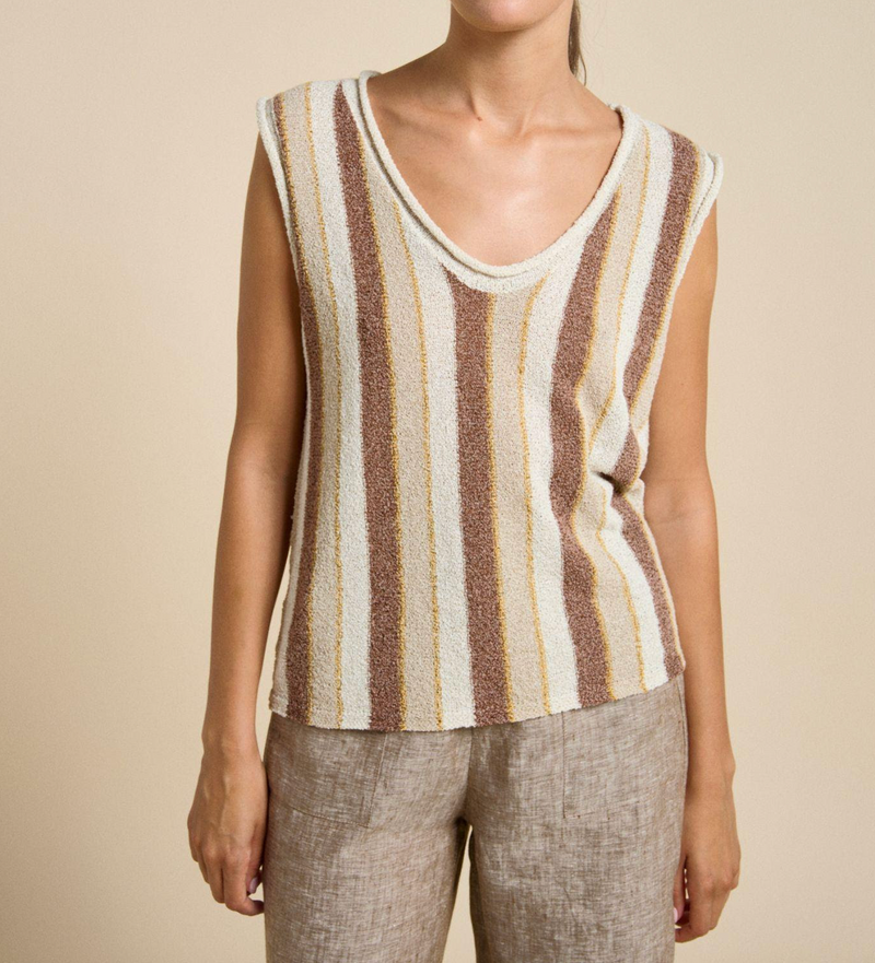 clovelly tank by little lies is a retro sleeveless stripe tank top