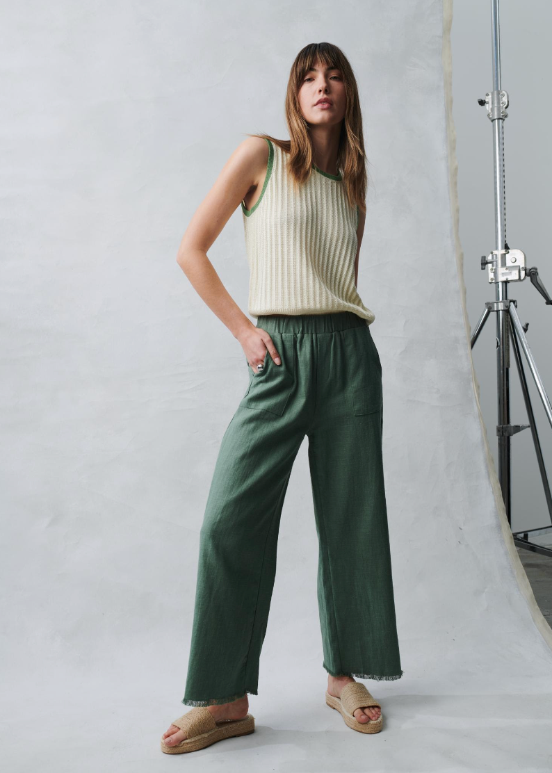 todd pants by little lies are a full length linen cotton blend pants