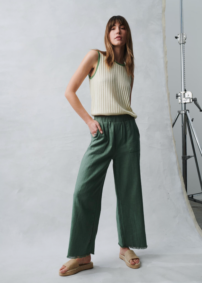todd pants by little lies are a full length linen cotton blend pants