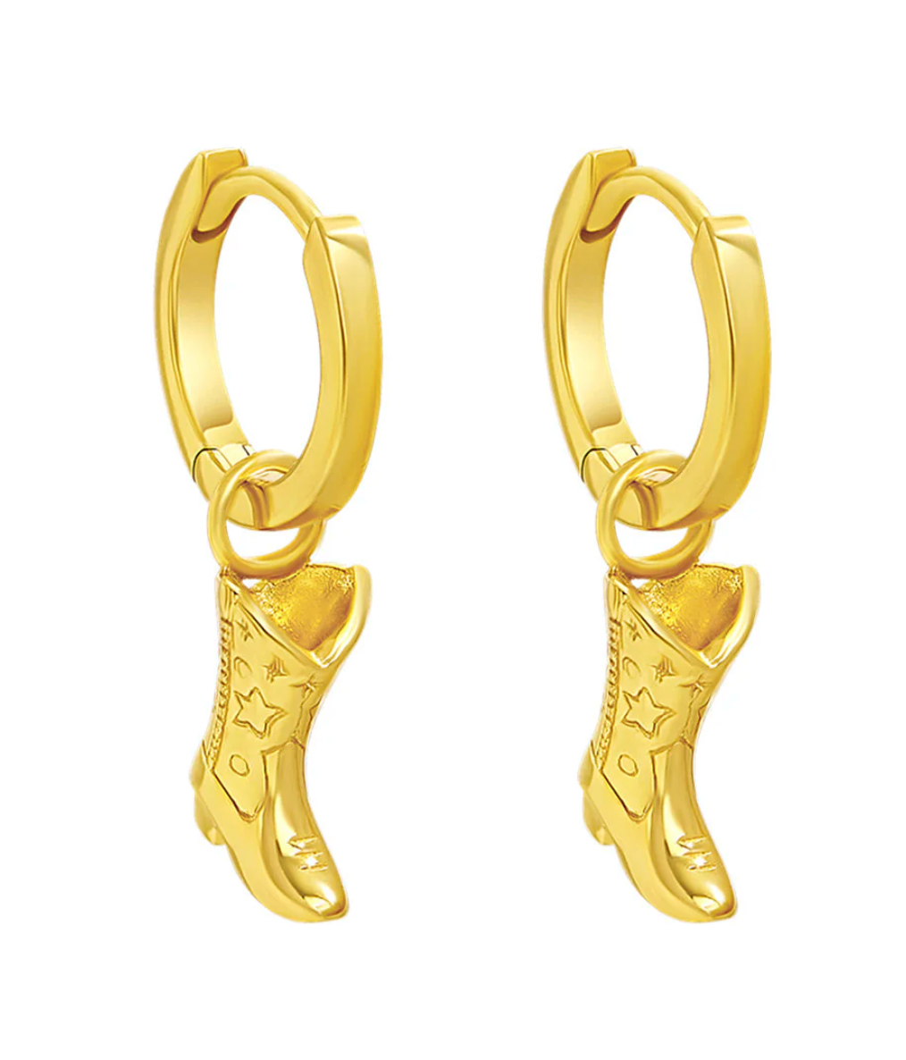 Cow Girl Boot Huggie Earrings