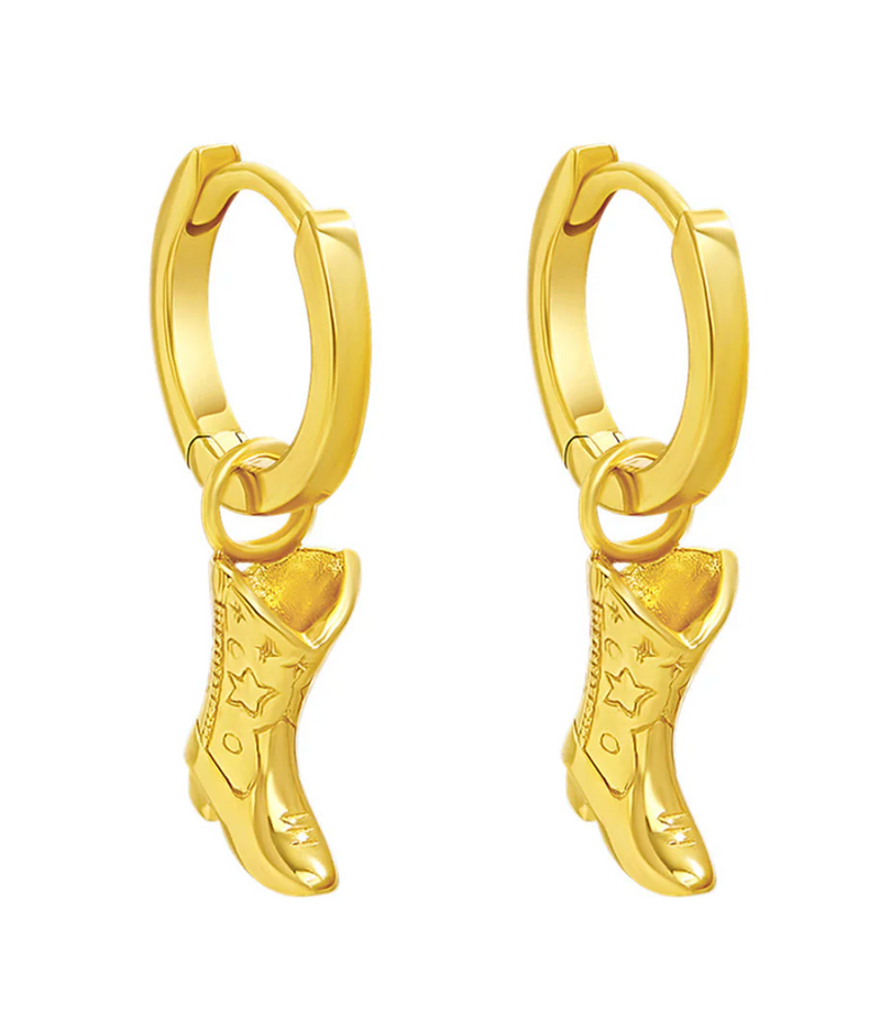 Cow Girl Boot Huggie Earrings