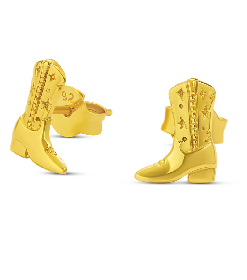 14karat gold vermeil cow girl boot stud earrings by midsummer star