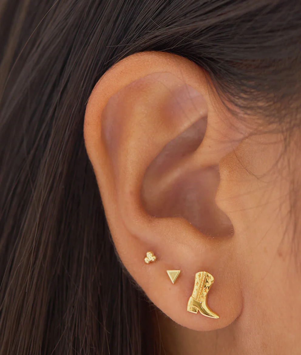 14karat gold vermeil cow girl boot stud earrings by midsummer star