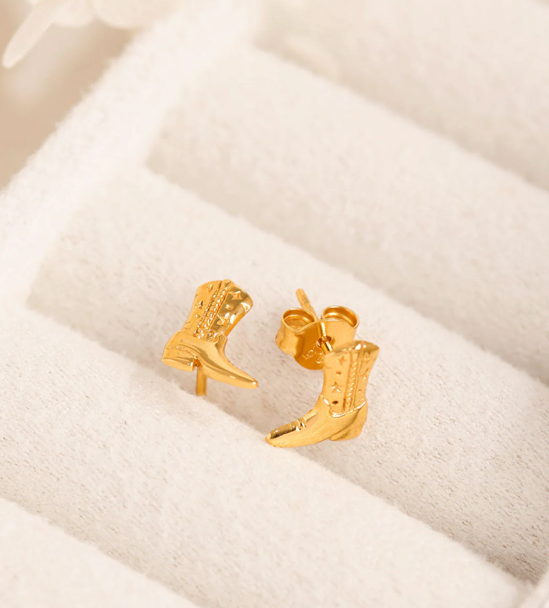 14karat gold vermeil cow girl boot stud earrings by midsummer star