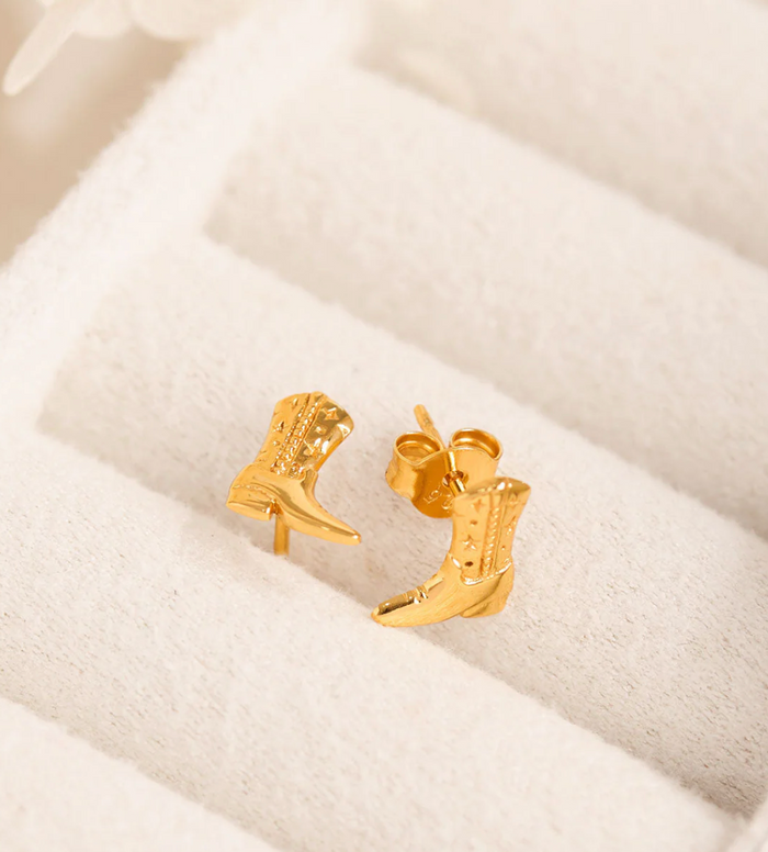 14karat gold vermeil cow girl boot stud earrings by midsummer star