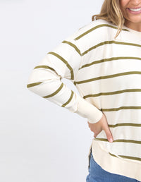 the farrah striped long sleeve top from foxwood is a cotton lightweight long sleeve t-shirt fabric