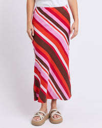 Guava Stripe Skirt
