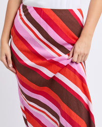 Guava Stripe Skirt