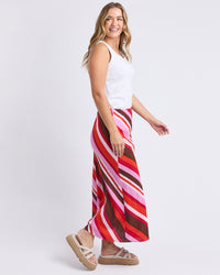 Guava Stripe Skirt