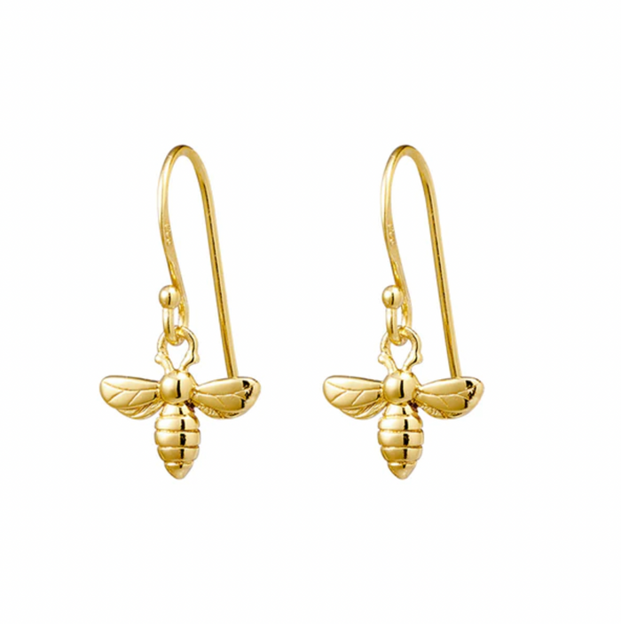 honey bee 18 karat gold plated vermeil earrings by midsummer star