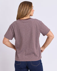 Hutch Stripe Tee - Chocolate