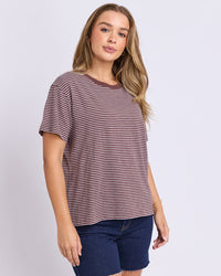 Hutch Stripe Tee - Chocolate
