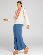 the jadu top by boom shankar is a cotton embroidered bohemian blouse