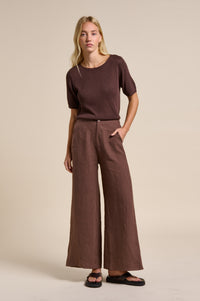 Jude Linen Pants - Chocolate