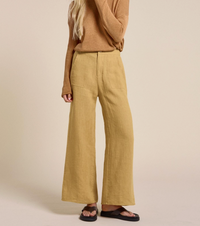 Little Lies jude linen pants in mustard yellow