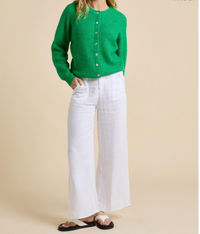 jude linen wide leg pants by little lies in white
