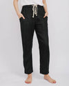 linen luxe pants by little lies are pull on elastic waist black pants