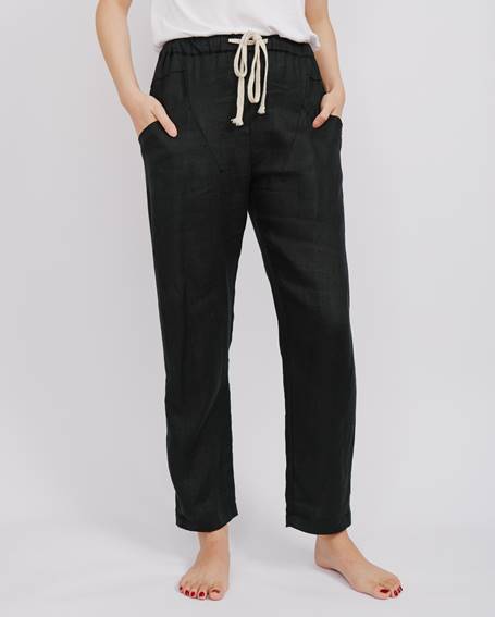 little lies natural linen luxe pants with elastic waist