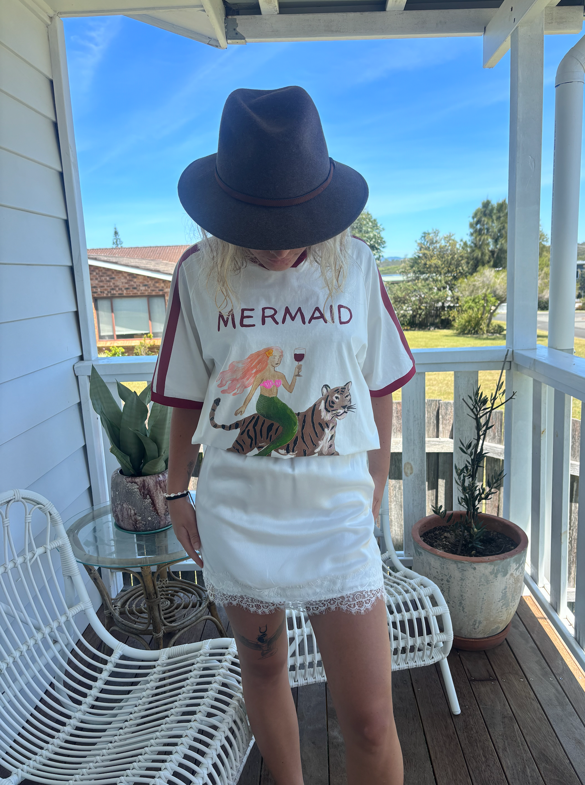 white satin and lace mini slip skirt by frankie