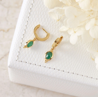 green onyx 18 karat gold plated vermeil huggie earrings by midsummer star