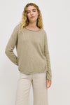 nellie top by little lies is a cotton long sleeve pull on khaki top