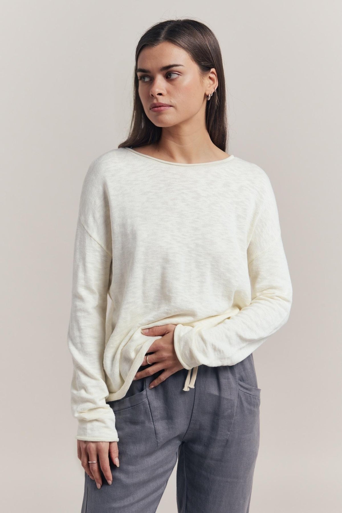 nellie top in cotton by little lies in milk