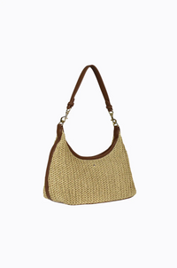 Peach Raffia Shoulder Bag